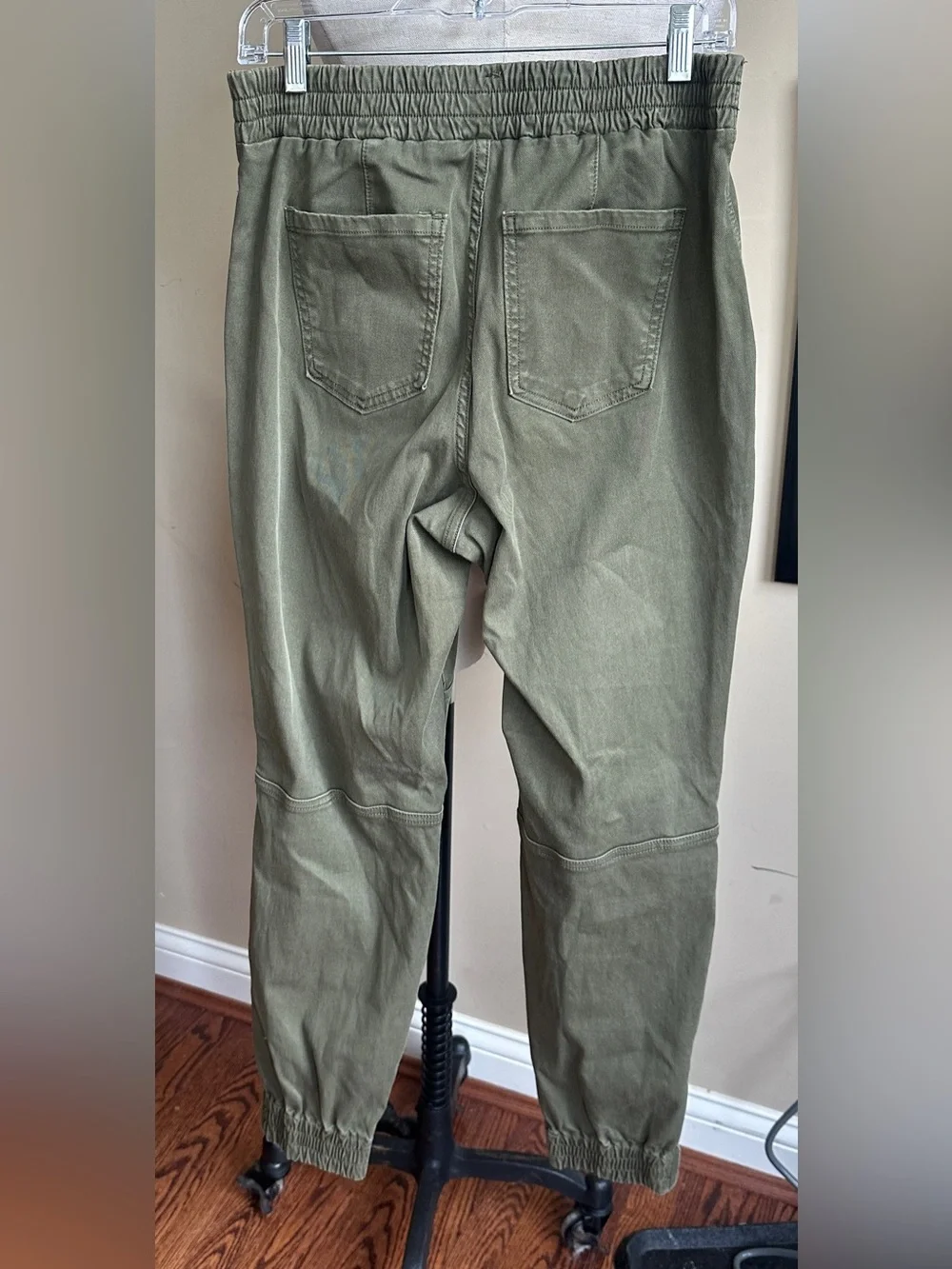 Spanx Twill Jogger Pants, Green, Size Large
